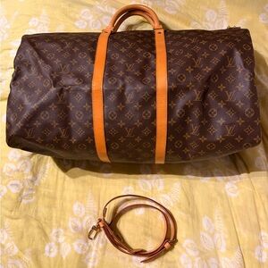 Louis Vuitton Keepall Bandouliere 60 Monogram M41412 Boston Bag with Strap